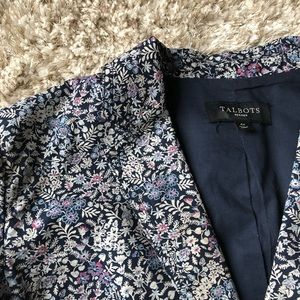 Talbots Petite Navy Floral Blazer - Size 4P